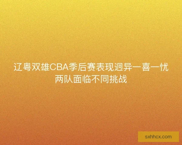 辽粤双雄CBA季后赛表现迥异一喜一忧两队面临不同挑战 辽粤双雄CBA季后赛表现迥异一喜一忧两队面临不同挑战