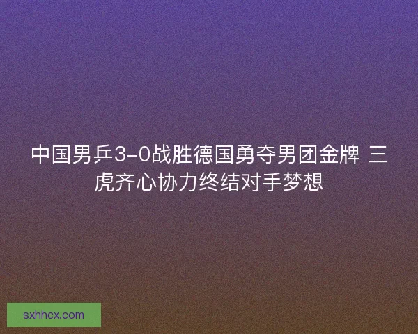 中国男乒3-0战胜德国勇夺男团金牌 三虎齐心协力终结对手梦想 中国男乒3-0战胜德国勇夺男团金牌 三虎齐心协力终结对手梦想
